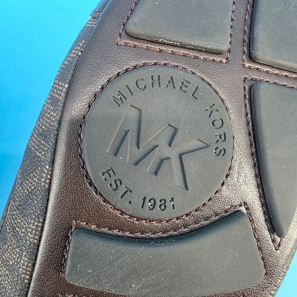 Michael Michael Kors Fulton Moc Brown Signature Logo‎ Flats 9.5M ME18L